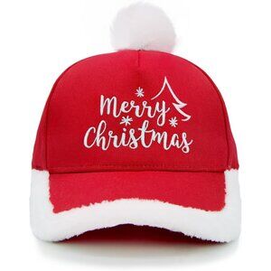 Merry Christmas Hat for Unisex Adults, Embroidered Adjustable Xmas Holiday Hat